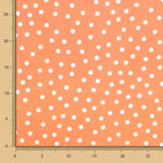 Popeline Spandex Polka Dots Weiß Popeline 7mm Tangerine - Ribes y Casals