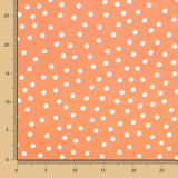 Popeline Spandex Polka Dots Weiß Popeline 7mm Tangerine - Ribes y Casals
