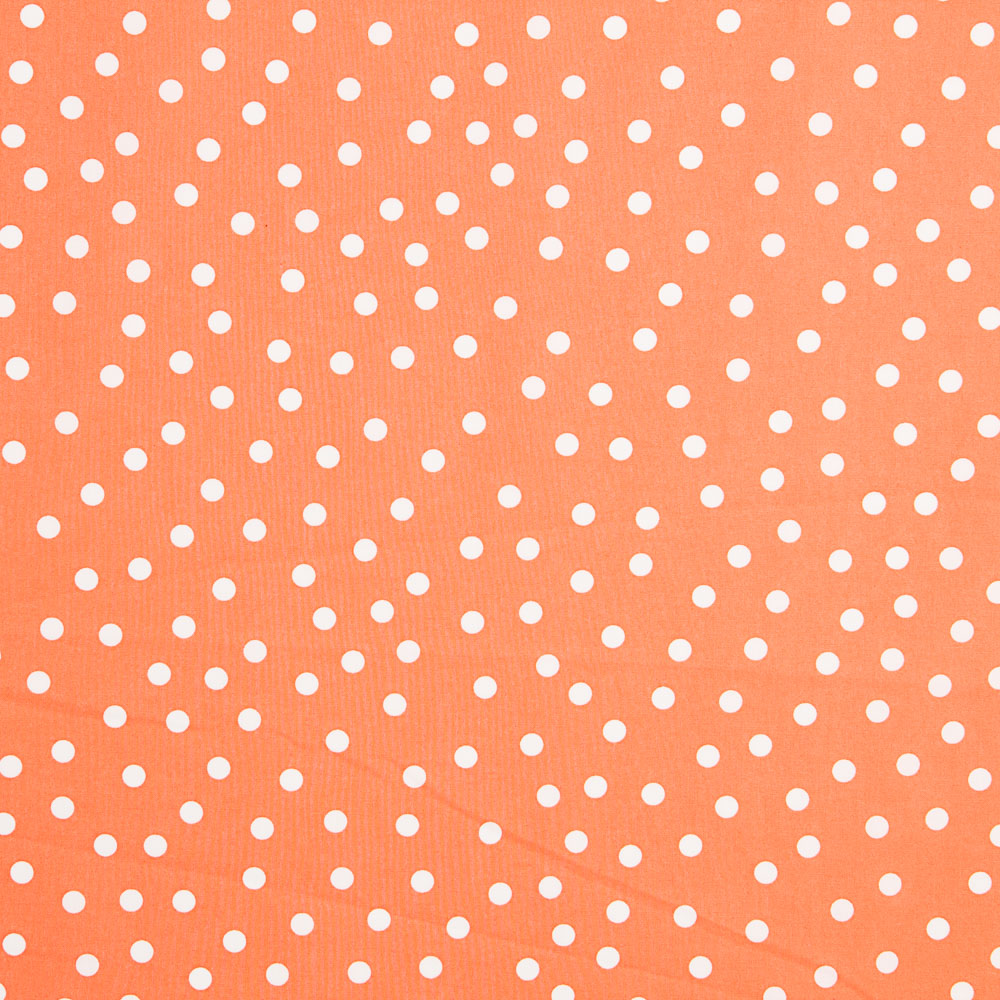 Popeline Spandex Polka Dots Weiß Popeline 7mm Tangerine - Ribes y Casals