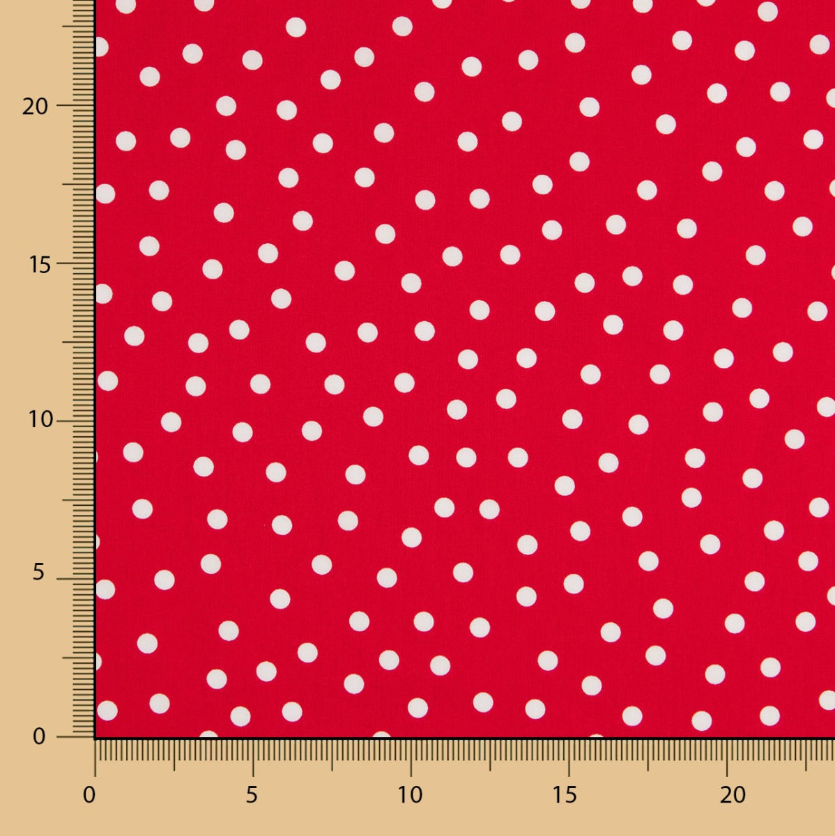 Weiß Polka Dots Spandex Popeline Weiß 7mm Rot - Ribes y Casals