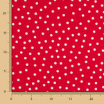 Weiß Polka Dots Spandex Popeline Weiß 7mm Rot - Ribes y Casals