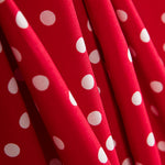 Weiß Polka Dots Spandex Popeline Weiß 7mm Rot - Ribes y Casals