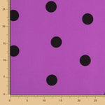 Spandex Popeline Polka Dots Schwarz 30mm Mauve - Ribes y Casals