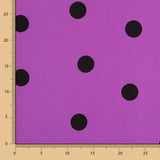Spandex Popeline Polka Dots Schwarz 30mm Mauve - Ribes y Casals