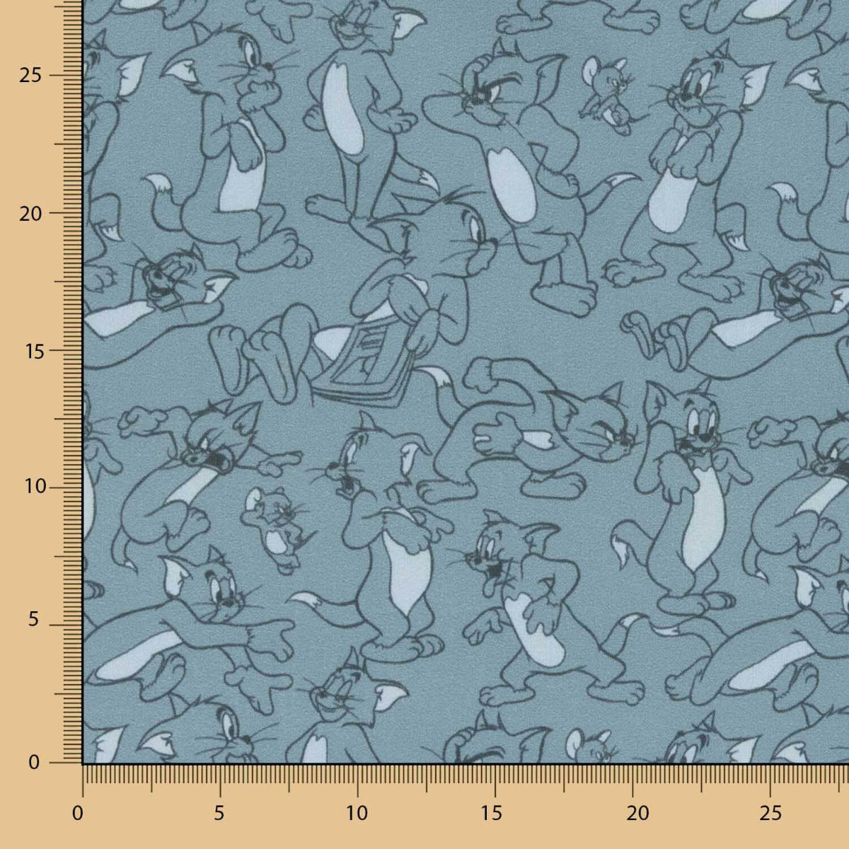 Tom y Jerry Baumwolle Popeline Blau - Ribes y Casals