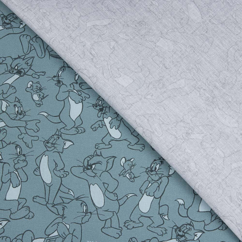 Tom y Jerry Baumwolle Popeline Blau - Ribes y Casals