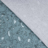 Tom y Jerry Baumwolle Popeline Blau - Ribes y Casals