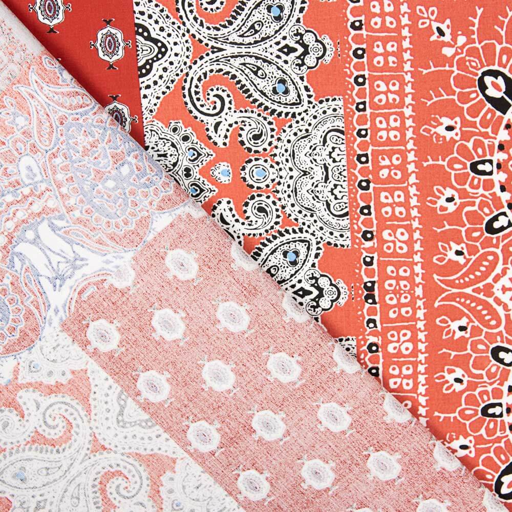 Viskose Popeline Bandana Rot - Ribes y Casals