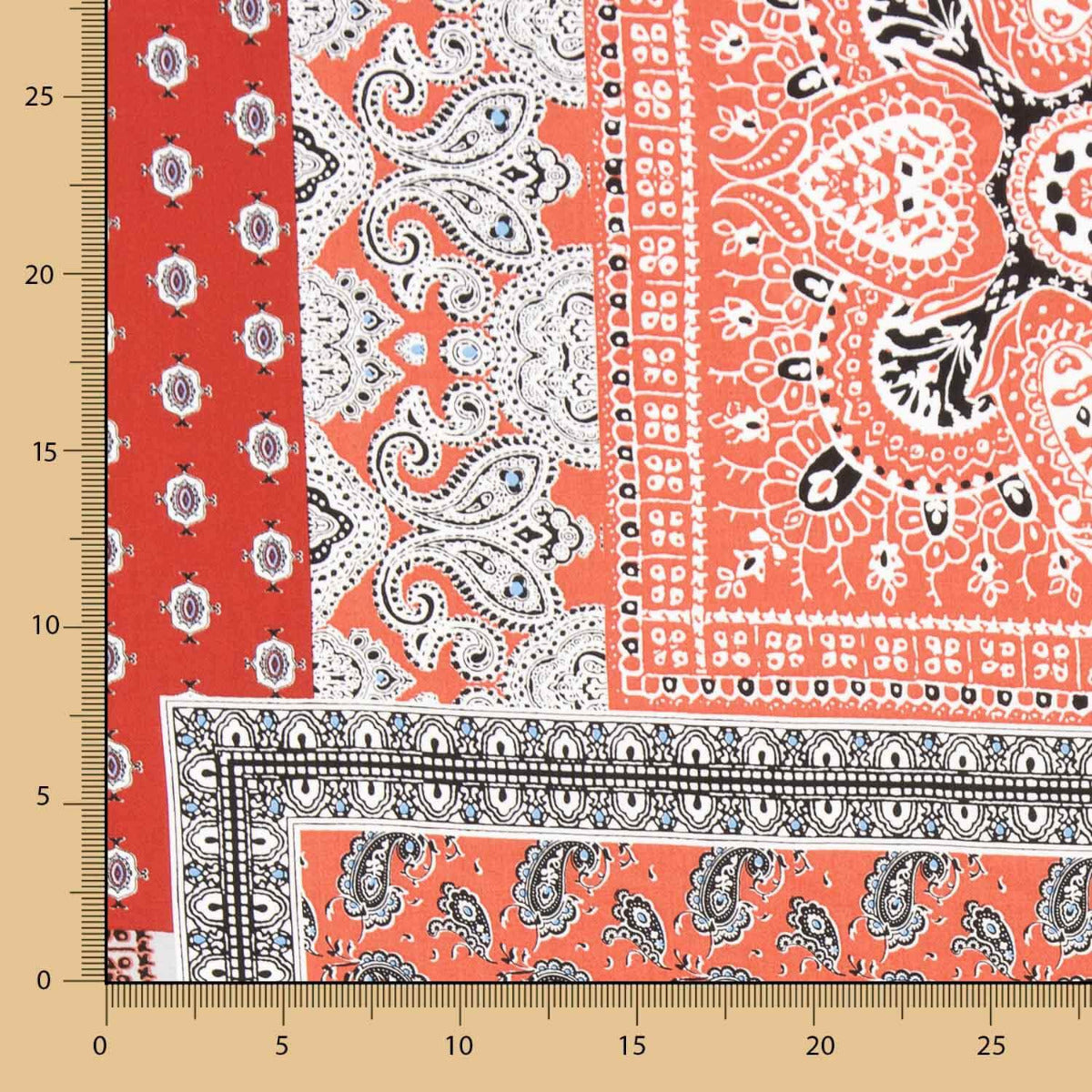 Viskose Popeline Bandana Rot - Ribes y Casals