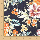 Viskose Popeline Floral Navy - Ribes y Casals