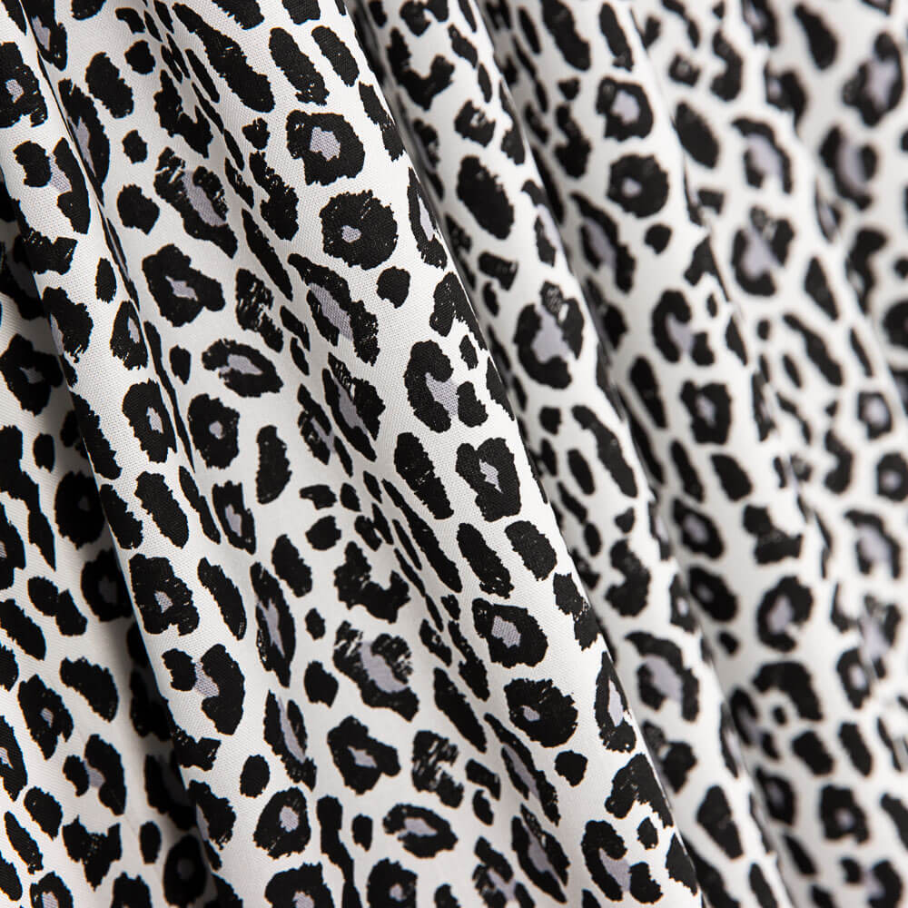 Leopard Viskose Popeline Grau - Ribes y Casals