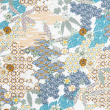 Patchwork-Viskose-Popeline Wax Green - Ribes y Casals