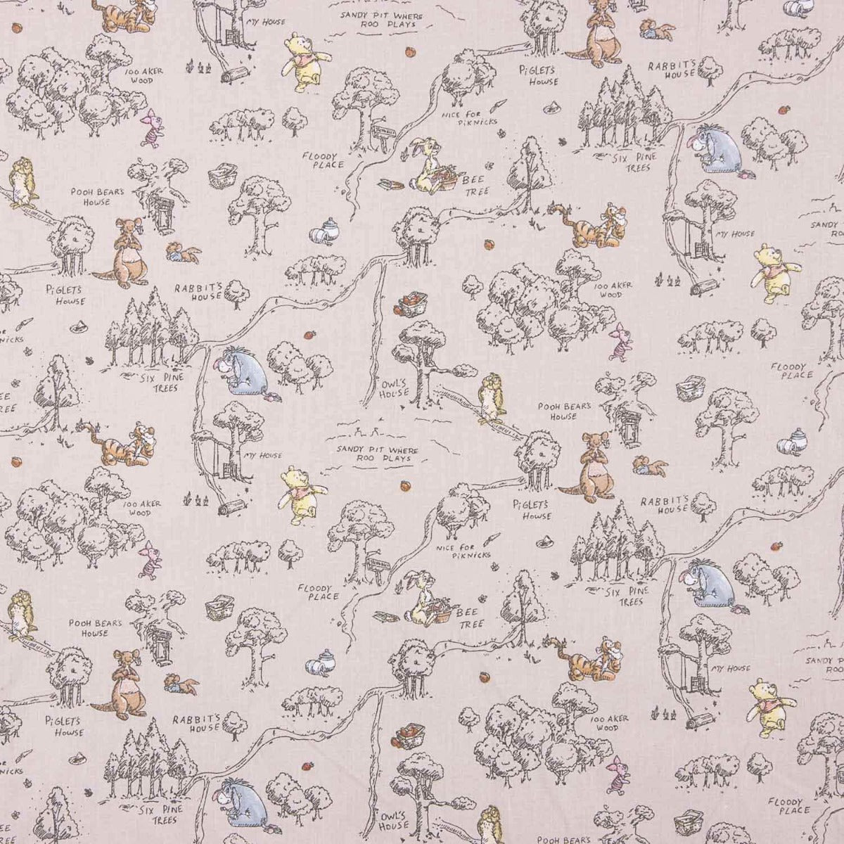 Cretonne Popeline Winnie the Pooh - Ribes y Casals