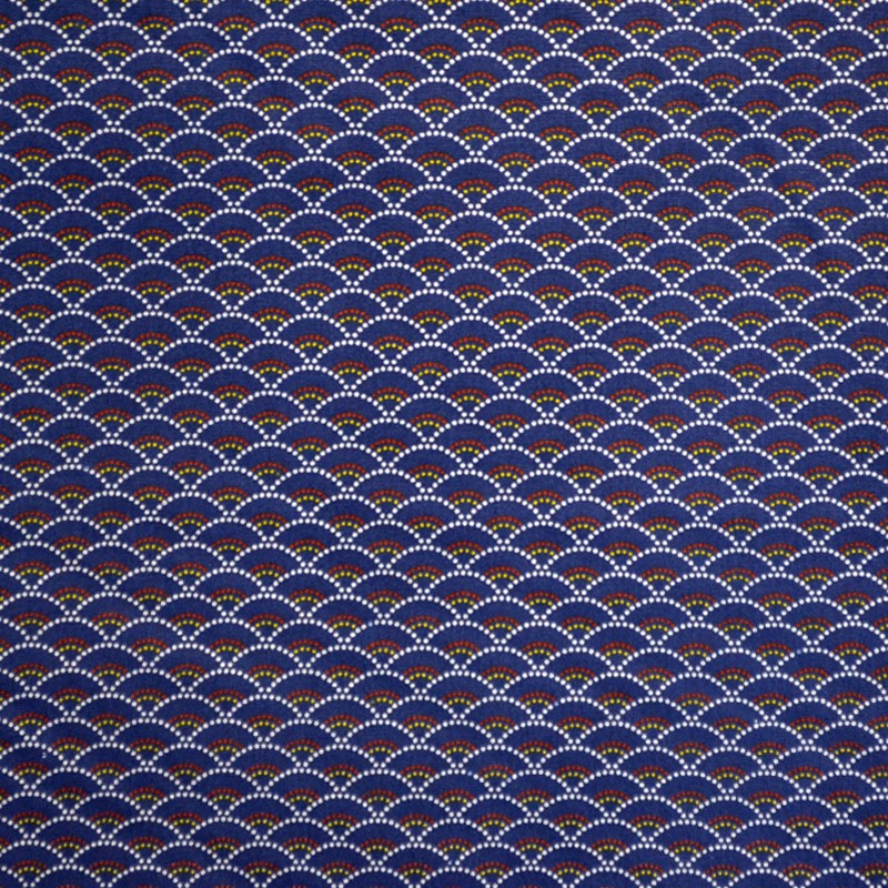 Fächerpopeline aus Baumwolle blau - Ribes y Casals