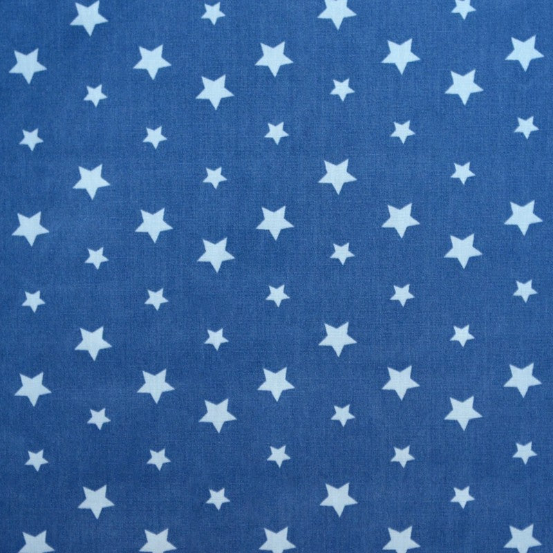 Popeline Baumwolle Sterne Blau Denim - Ribes y Casals