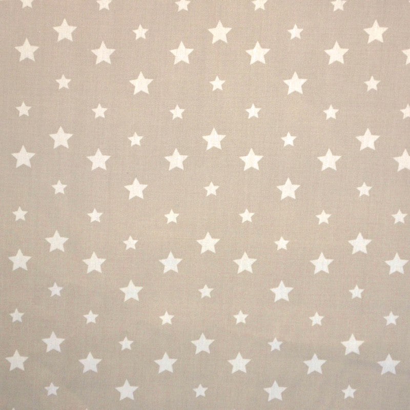 Baumwolle Popeline Sterne Beige - Ribes y Casals