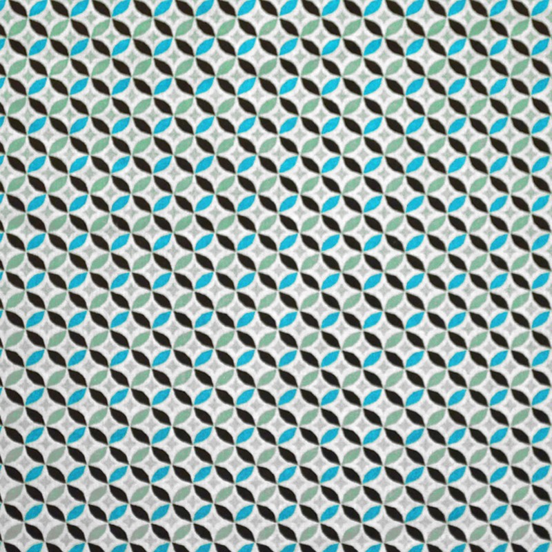 Geometrische Baumwolle Popeline Türkis Grün - Ribes y Casals
