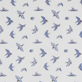 Baumwolle Popeline Vögel Blau - Ribes y Casals