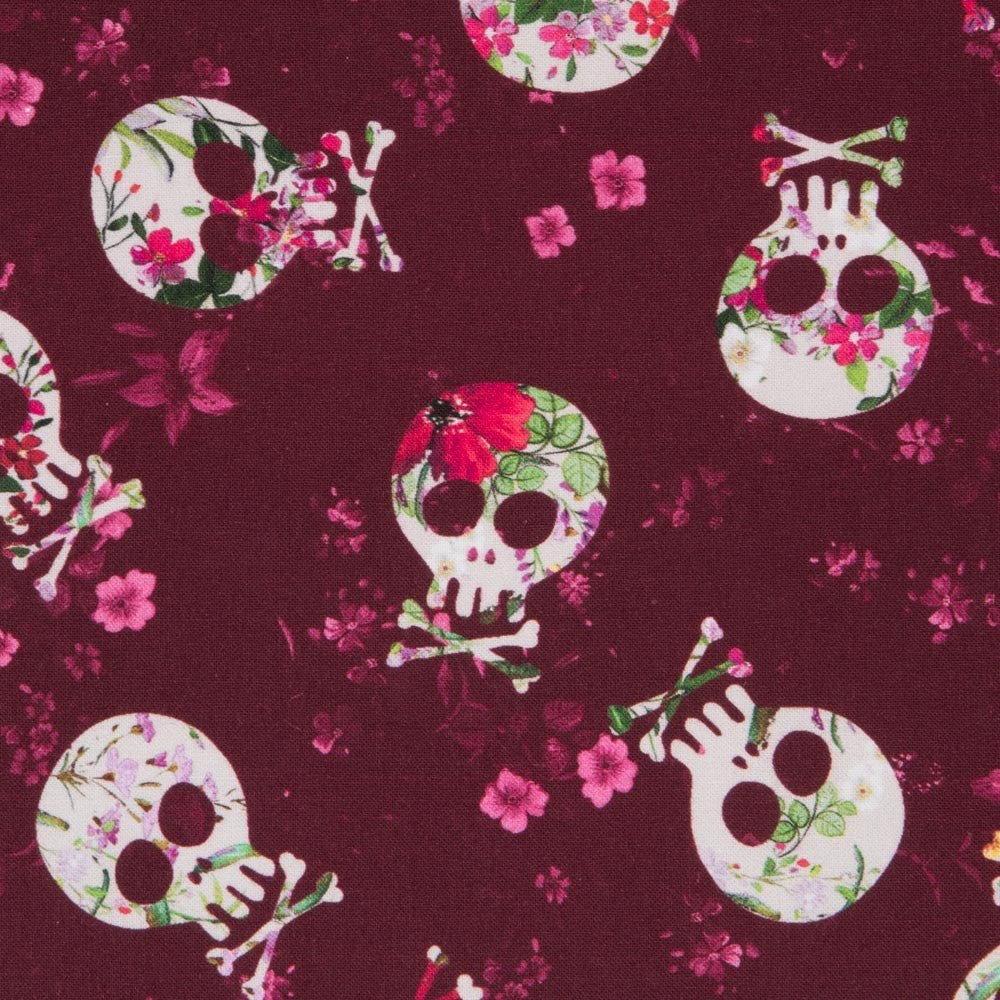 Hübscher Totenkopf Baumwolle Popeline - Ribes y Casals