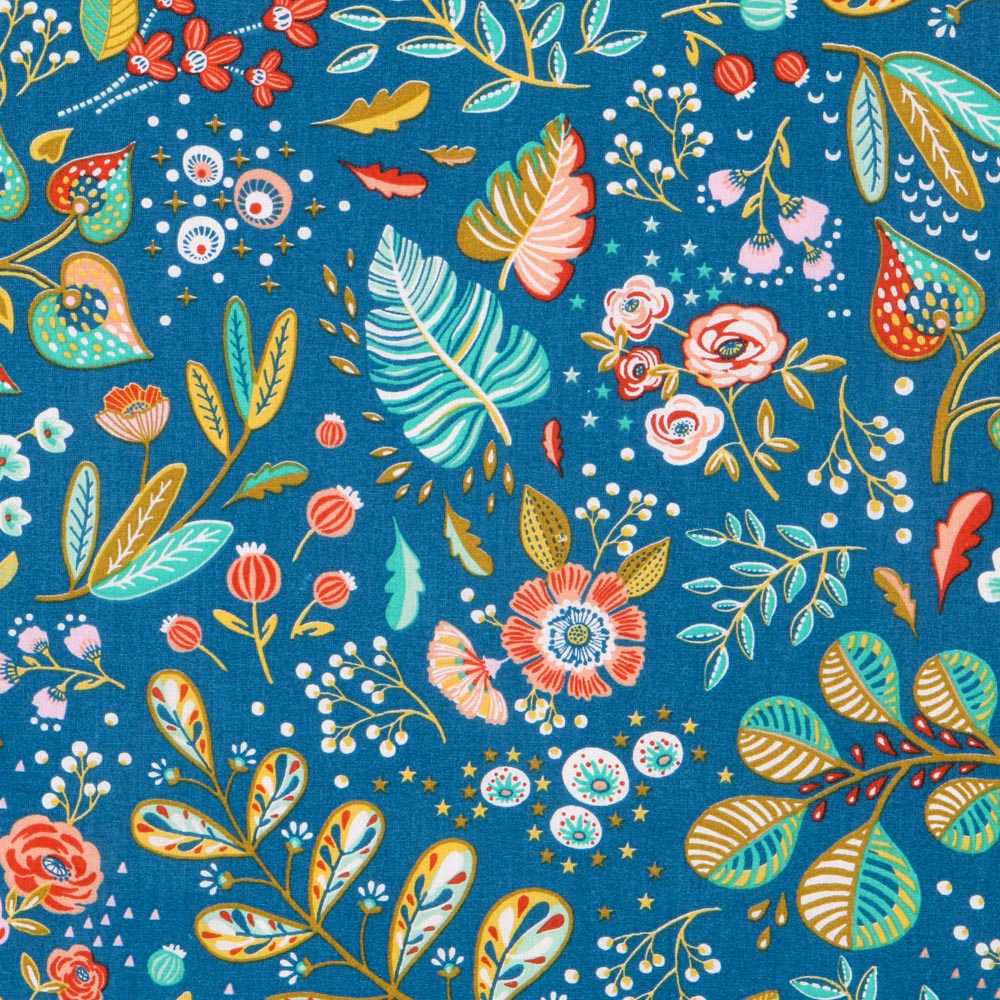 Ancolie Öl Baumwolle Popeline - Ribes y Casals