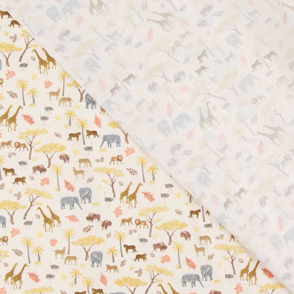 Baumwolle Popeline Tiere Roh - Ribes y Casals
