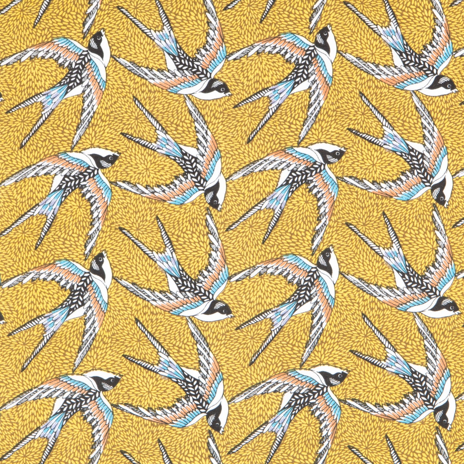 Baumwollpopeline Birds Ocker - Ribes y Casals
