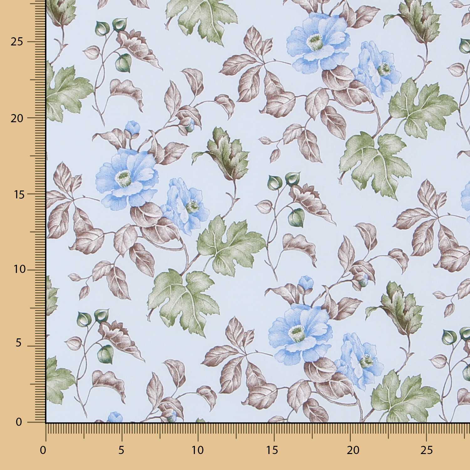 Baumwolle Popeline Bouquet Blau - Ribes y Casals