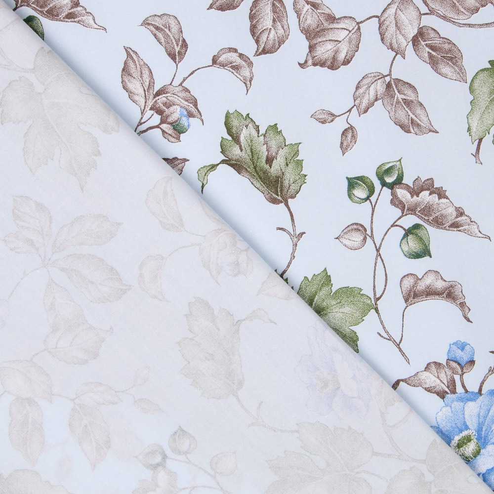 Baumwolle Popeline Bouquet Blau - Ribes y Casals