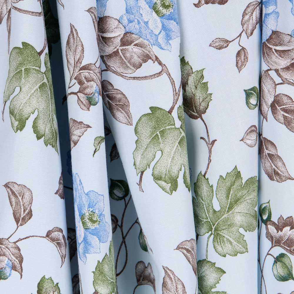 Baumwolle Popeline Bouquet Blau - Ribes y Casals