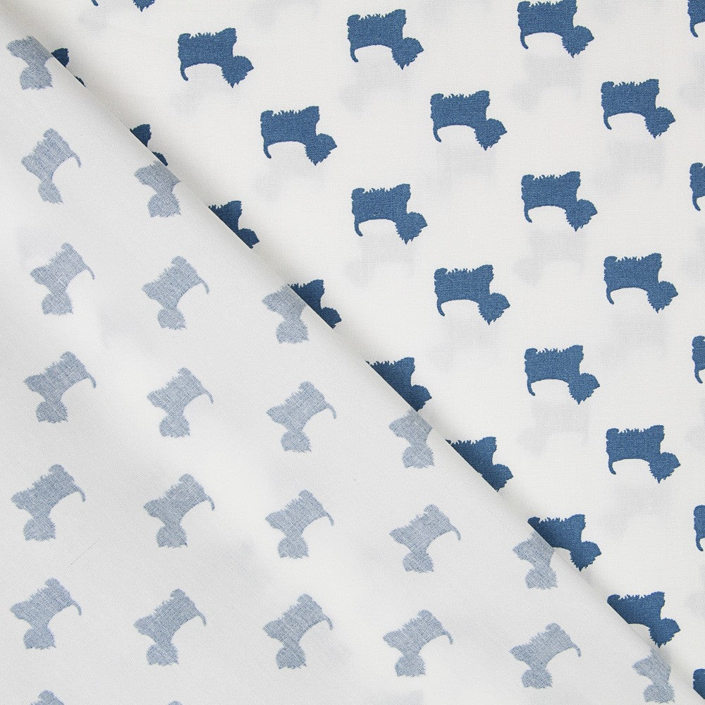 Baumwolle Popeline Hunde Blau - Ribes y Casals
