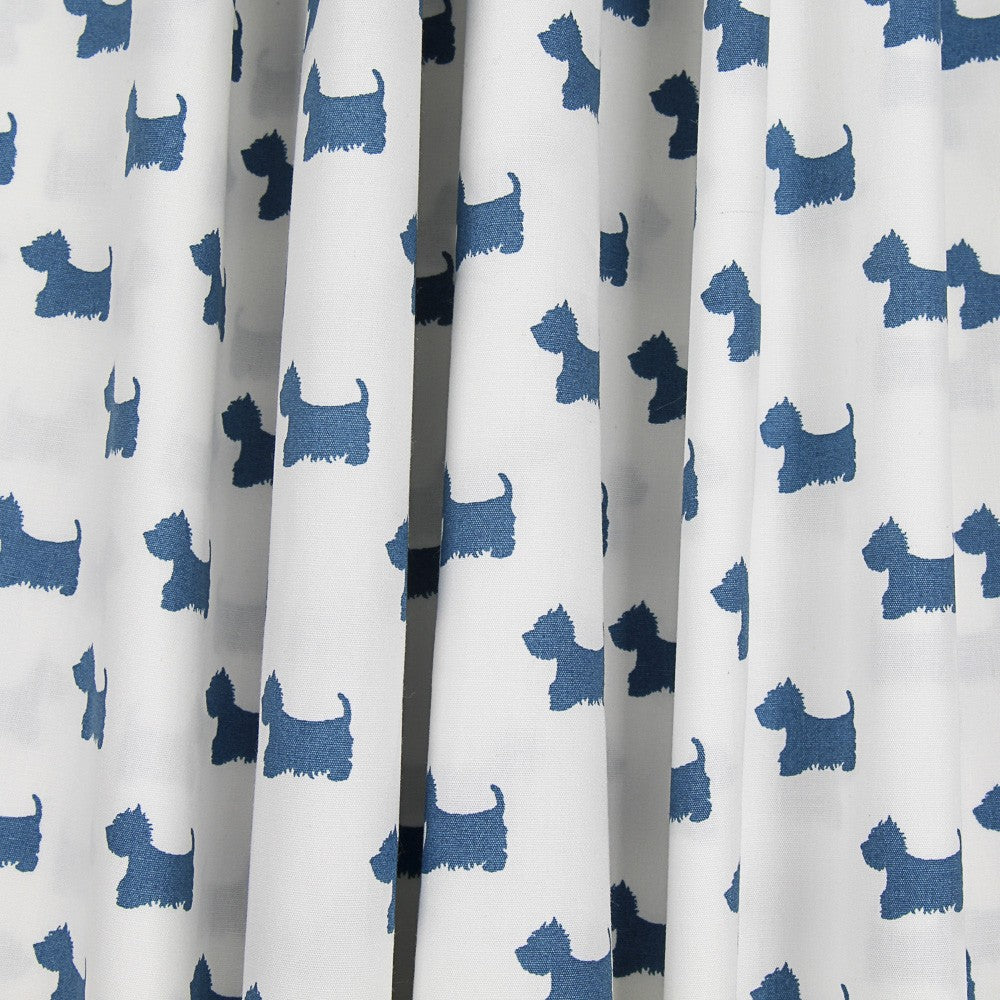 Baumwolle Popeline Hunde Blau - Ribes y Casals
