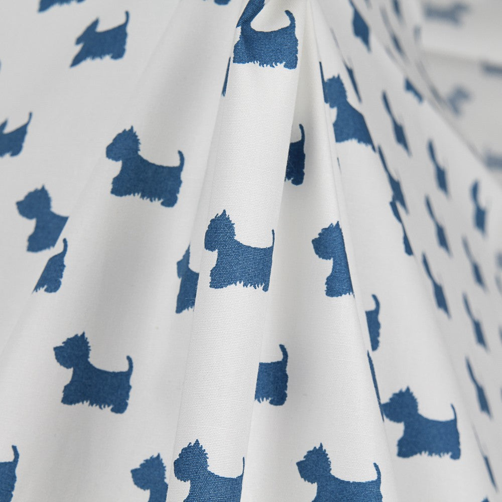 Baumwolle Popeline Hunde Blau - Ribes y Casals