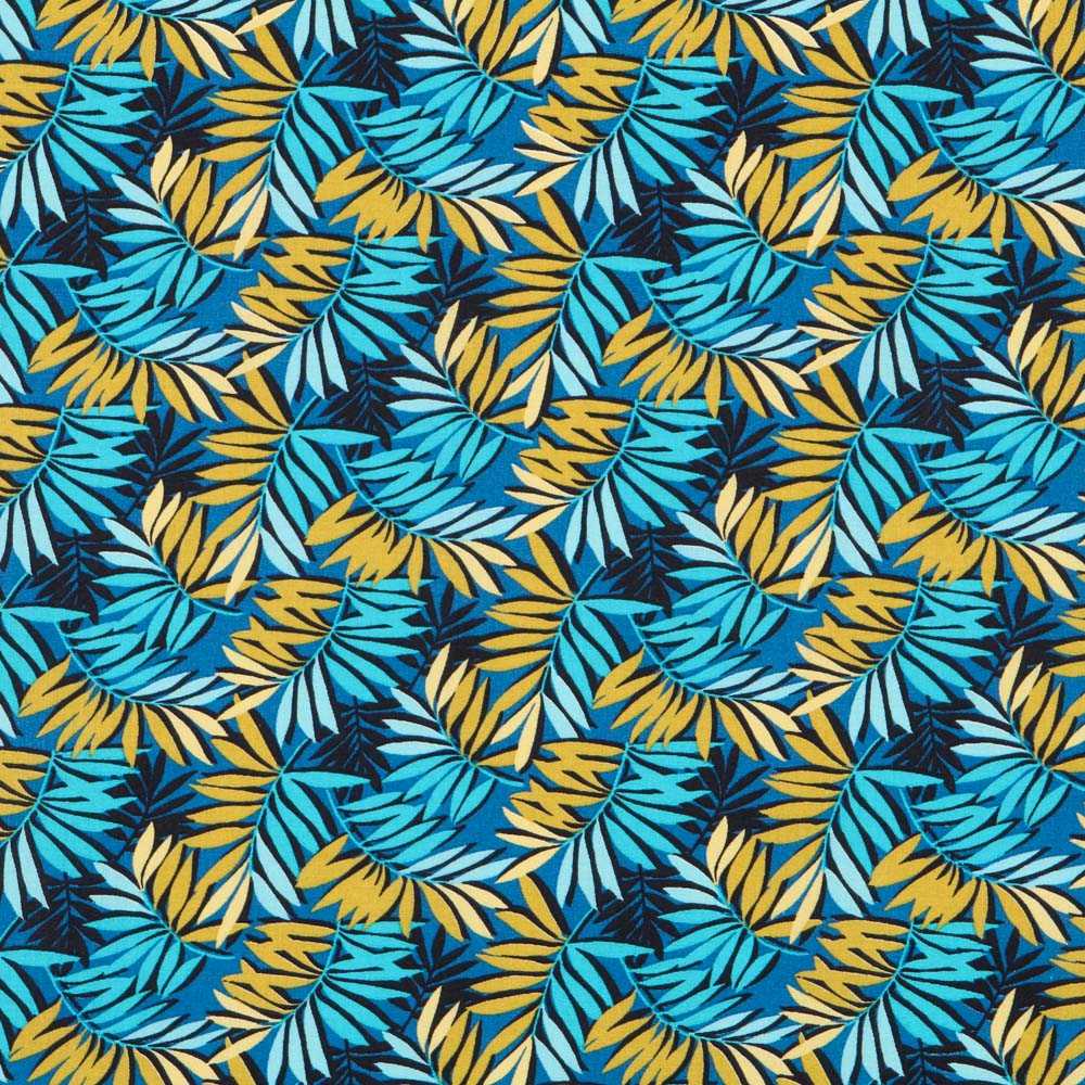 Hawaiianische Baumwoll-Popeline Blau Blau - Ribes y Casals