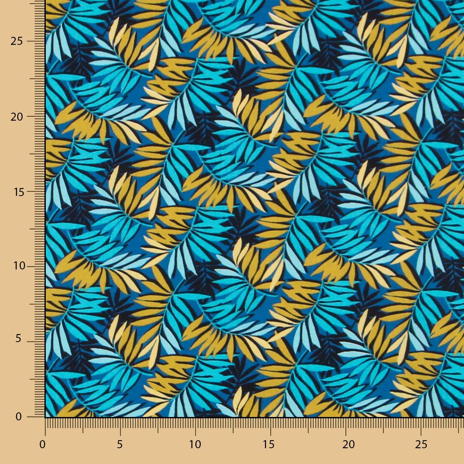 Hawaiianische Baumwoll-Popeline Blau Blau - Ribes y Casals
