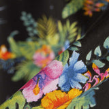 Hibiskus Baumwoll-Popeline Schwarz - Ribes y Casals