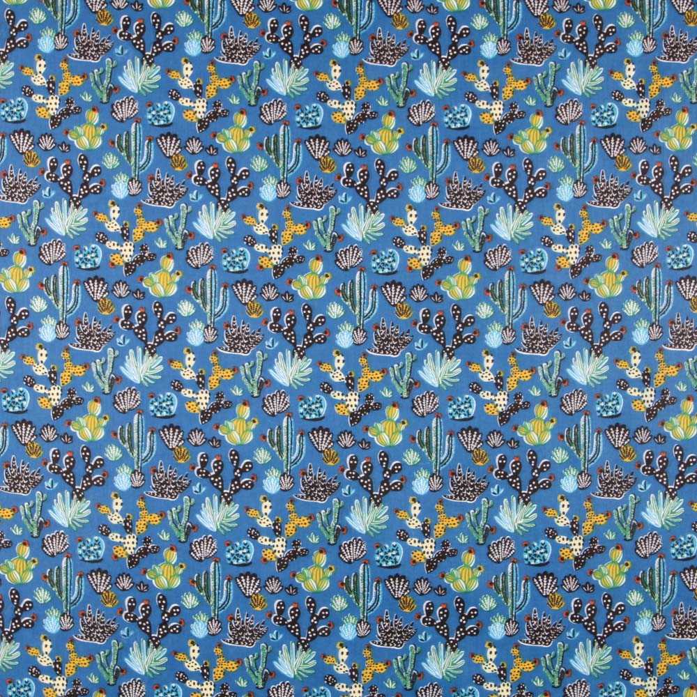 Baumwoll-Popeline Mexico Blau - Ribes y Casals