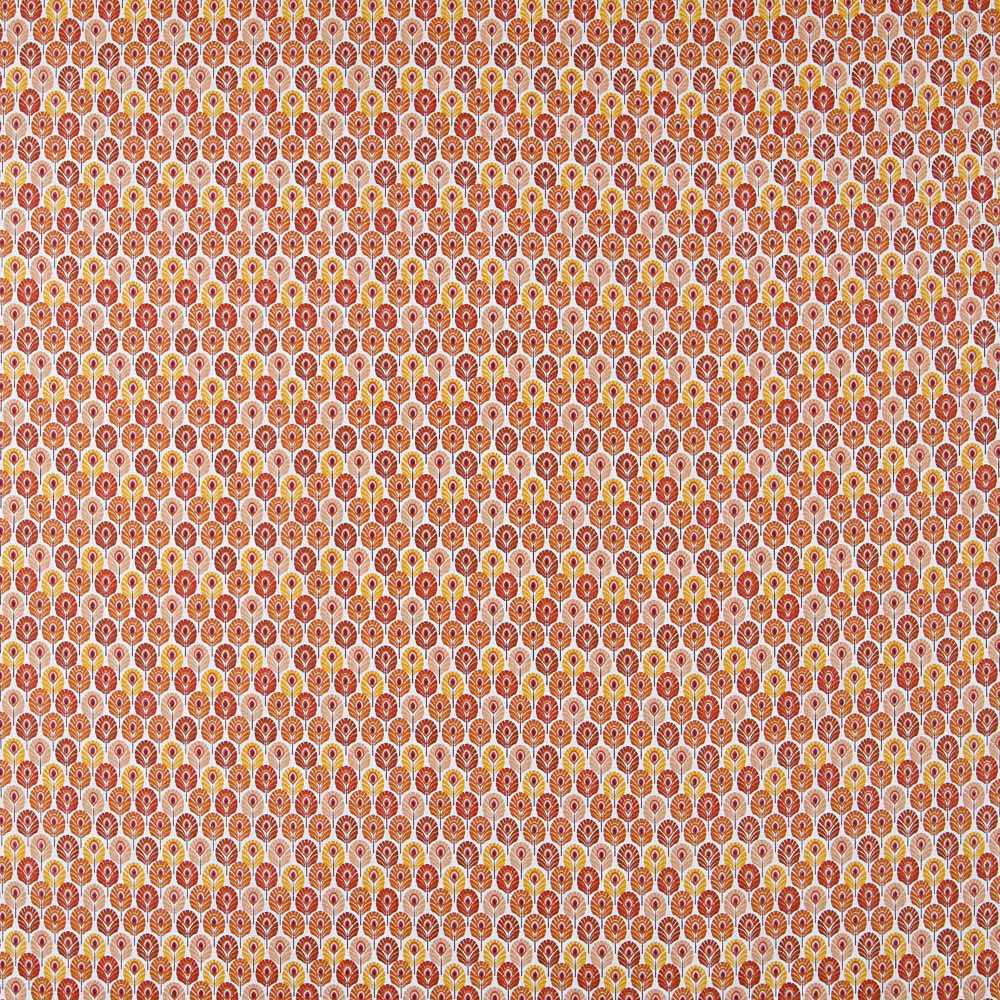 Orangefarbene Baumwoll-Popeline Gefiederte Popeline - Ribes y Casals