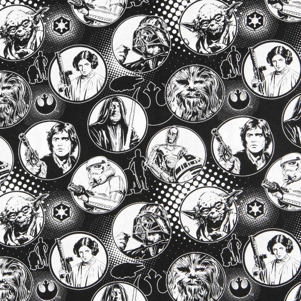 Star Wars Baumwolle Popeline Schwarz - Ribes y Casals