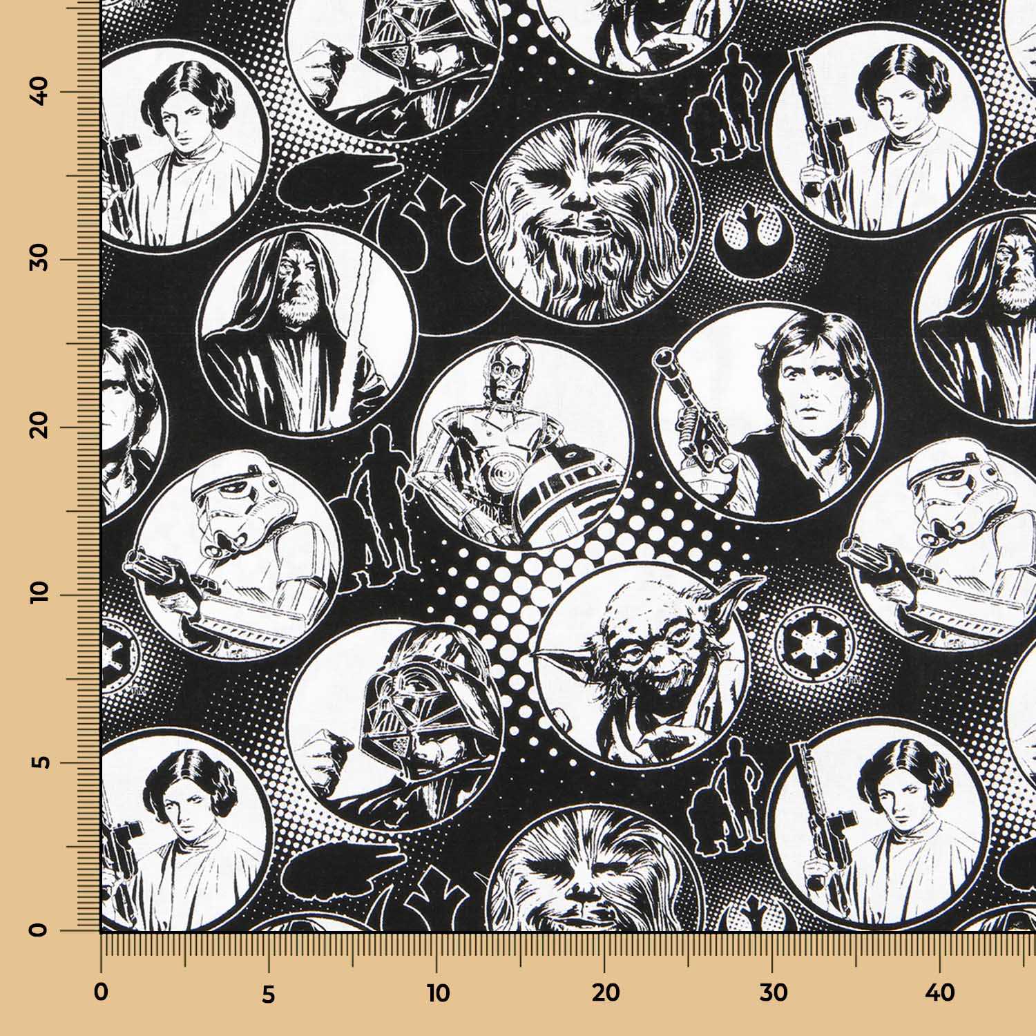 Star Wars Baumwolle Popeline Schwarz - Ribes y Casals
