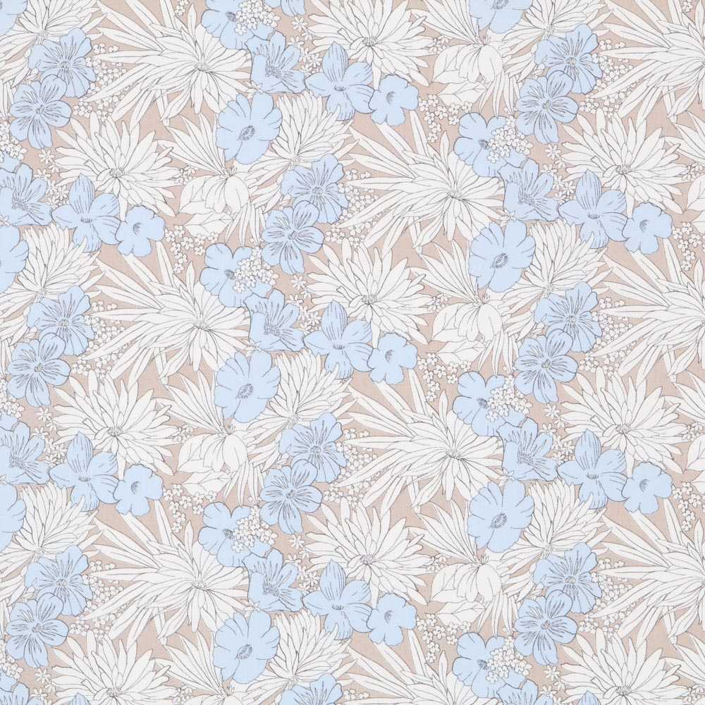Tropical Cotton Popeline Blau - Ribes y Casals