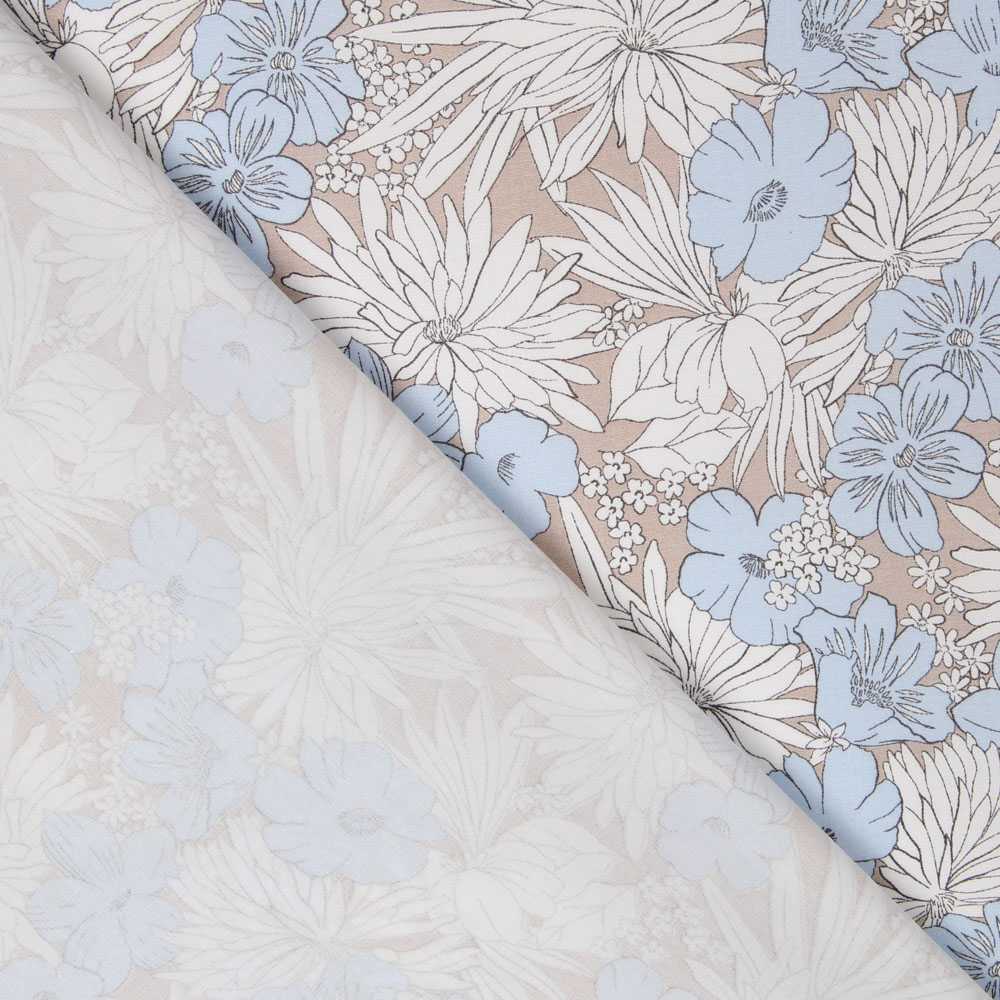 Tropical Cotton Popeline Blau - Ribes y Casals