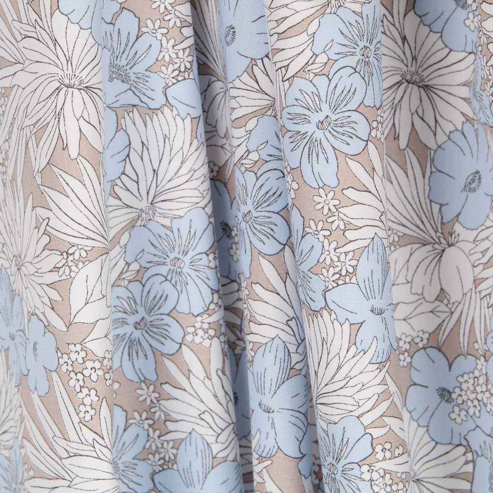 Tropical Cotton Popeline Blau - Ribes y Casals