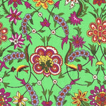 Popeline Blumen Hintergrund Grün - Ribes y Casals