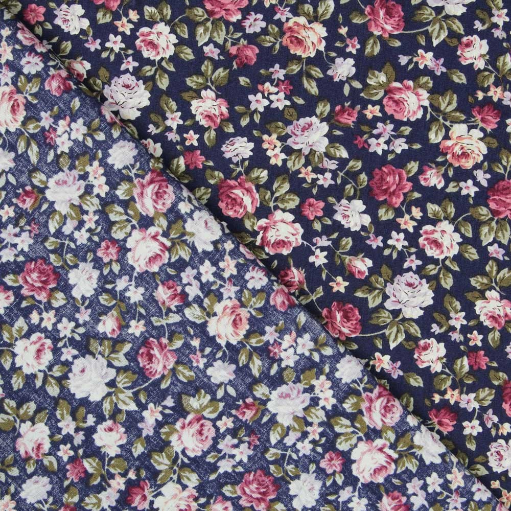 Cretonne Floral Popeline Cretonne Violett - Ribes y Casals