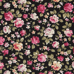 Cretonne Floral Popeline Schwarz - Ribes y Casals
