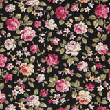 Cretonne Floral Popeline Schwarz - Ribes y Casals