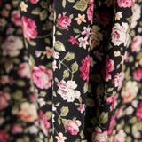 Cretonne Floral Popeline Schwarz - Ribes y Casals