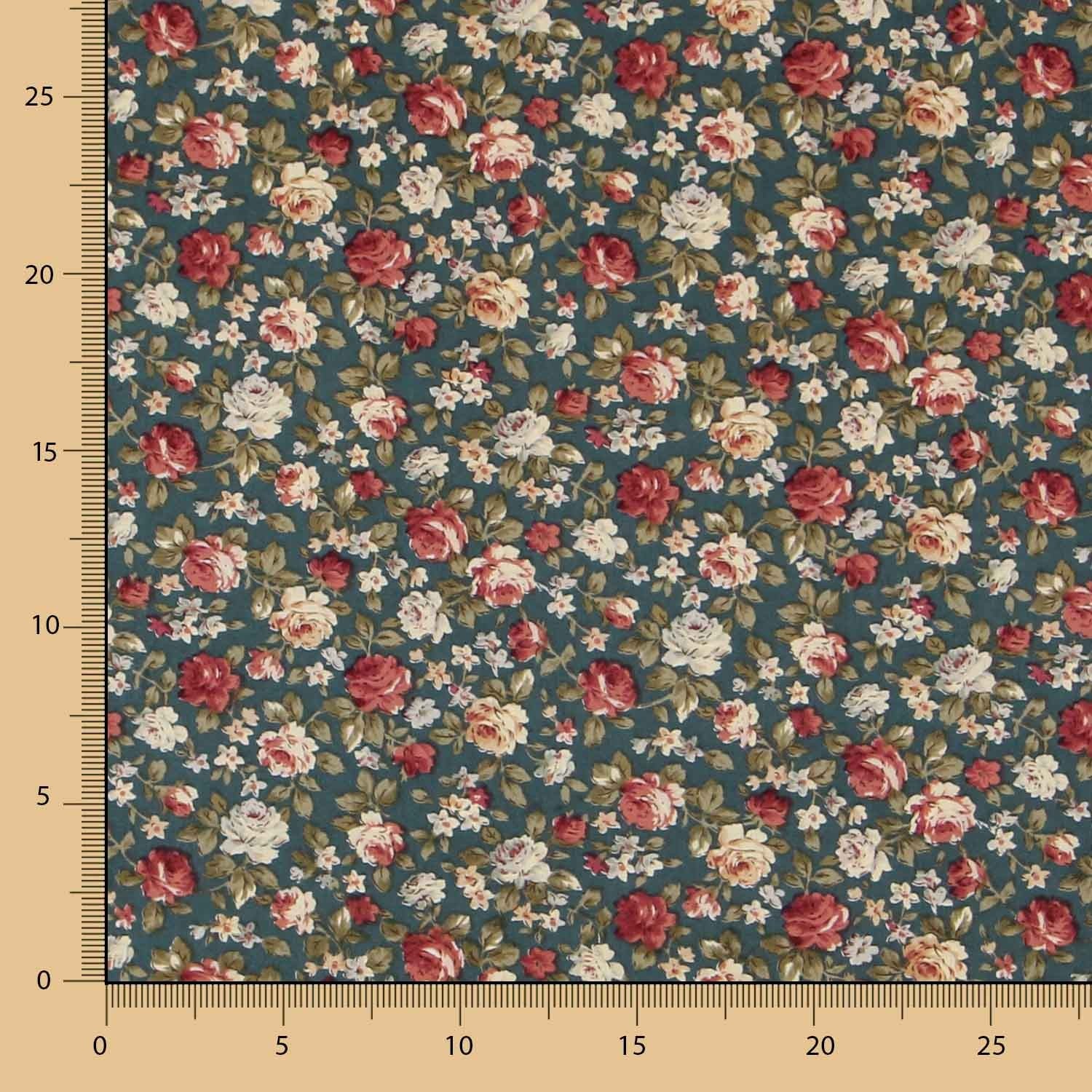 Cretonne Floral Popeline Grün - Ribes y Casals