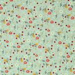 Mintgrüne Popeline Blumen - Ribes y Casals