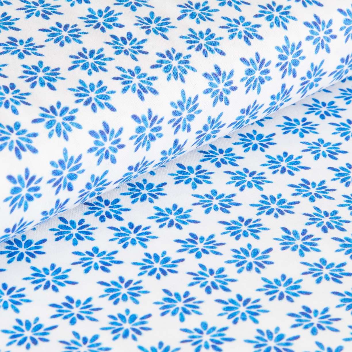 Blaue Blumen Popeline - Ribes y Casals